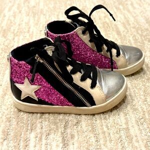 Nina Kids Toddler Girls Yuti Glitter High Top Zipper Sneakers Size 10